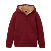 Boys Camp Fleece Faux Shearling-Lined Hoodie - CABERNET