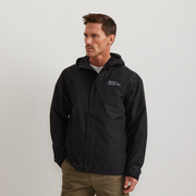 Men's Rain Trek Waterproof Packable Rain Jacket - Black