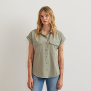Women's Departure Short-Sleeve Button-Down Shirt - Sage