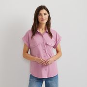 Women's Departure Short-Sleeve Button-Down Shirt - Vintage Rose