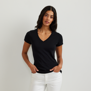 Women's Everyday Short-Sleeve V-Neck T-Shirt - Black