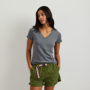 Women's Everyday Short-Sleeve V-Neck T-Shirt - Med Htr Gray