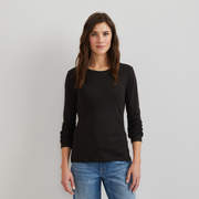 Women's Everyday Long-Sleeve Crewneck T-Shirt - Black