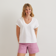 Women's Sunwashed V-Neck T-Shirt - White