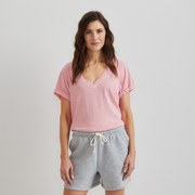 Women's Sunwashed V-Neck T-Shirt - Lt Berry