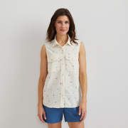 Women's Mountain 3.0 Sleeveless Shirt - Print - Lt Ivory