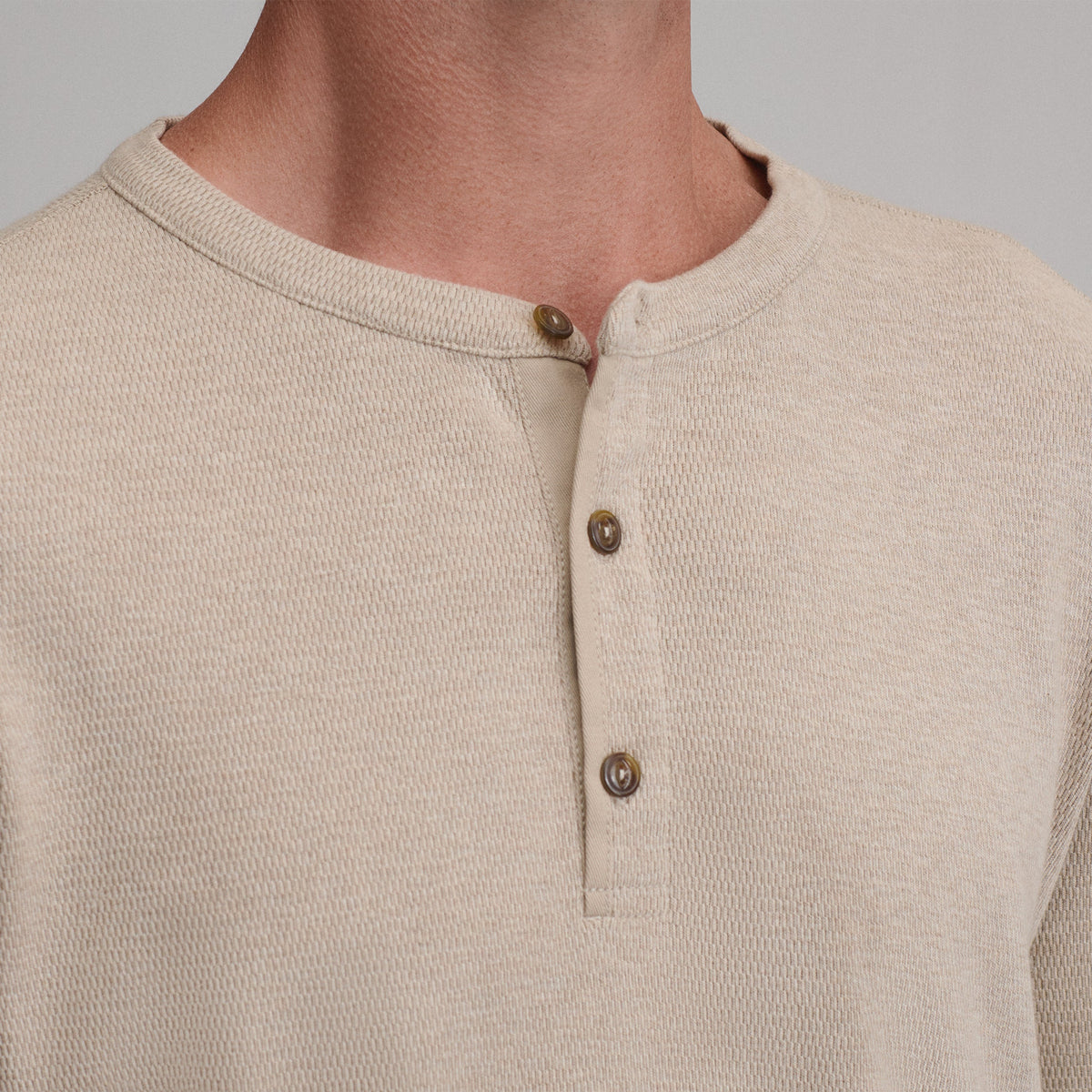 Men's Birds Eye Long-Sleeve Thermal Henley