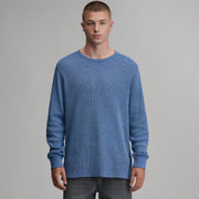 Men's Plaited Waffle Thermal Crew - Royal