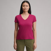 Women's Everyday Short-Sleeve V-Neck T-Shirt - Hibiscus