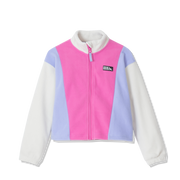 Girls Quest Fleece Colorblock Full Zip Jacket - CARNATION