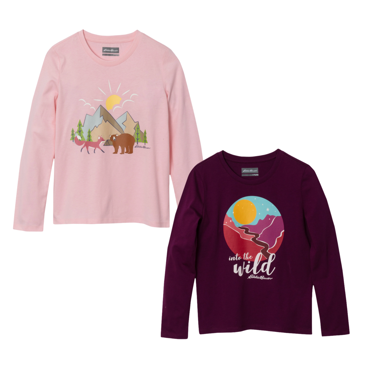 Girls Graphic Long-Sleeve T-Shirt - 2 Pack